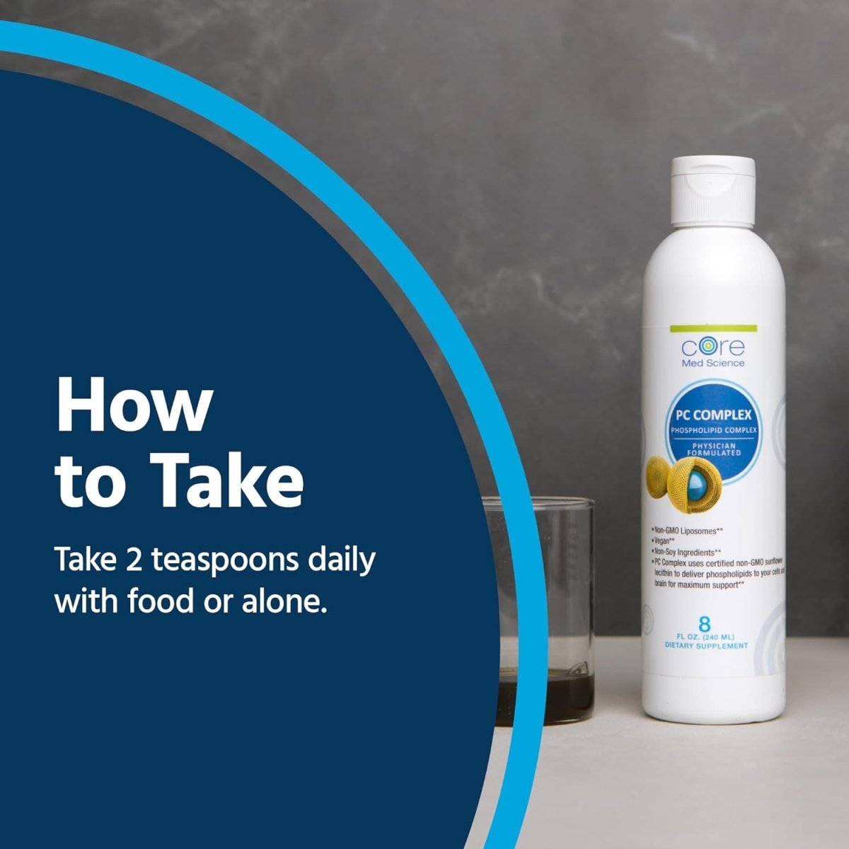 Core Med Science Phosphatidylcholine Supplement, Liposomal PC Complex (8 Fl Oz) - Suppviv