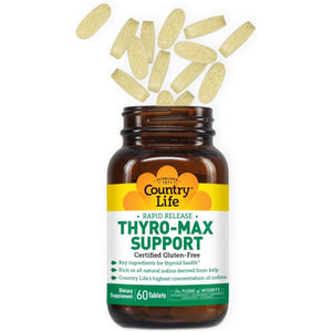 Country Life Thyro - Max Support - Kelp - Derived Iodine & L - Tyrosine Thyroid Supplement 60 Capsules - Suppviv