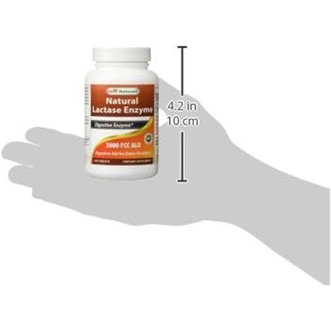 Best Naturals Fast Acting Lactase Enzyme Tablet, 3000 Fcc Alu, 180 Count