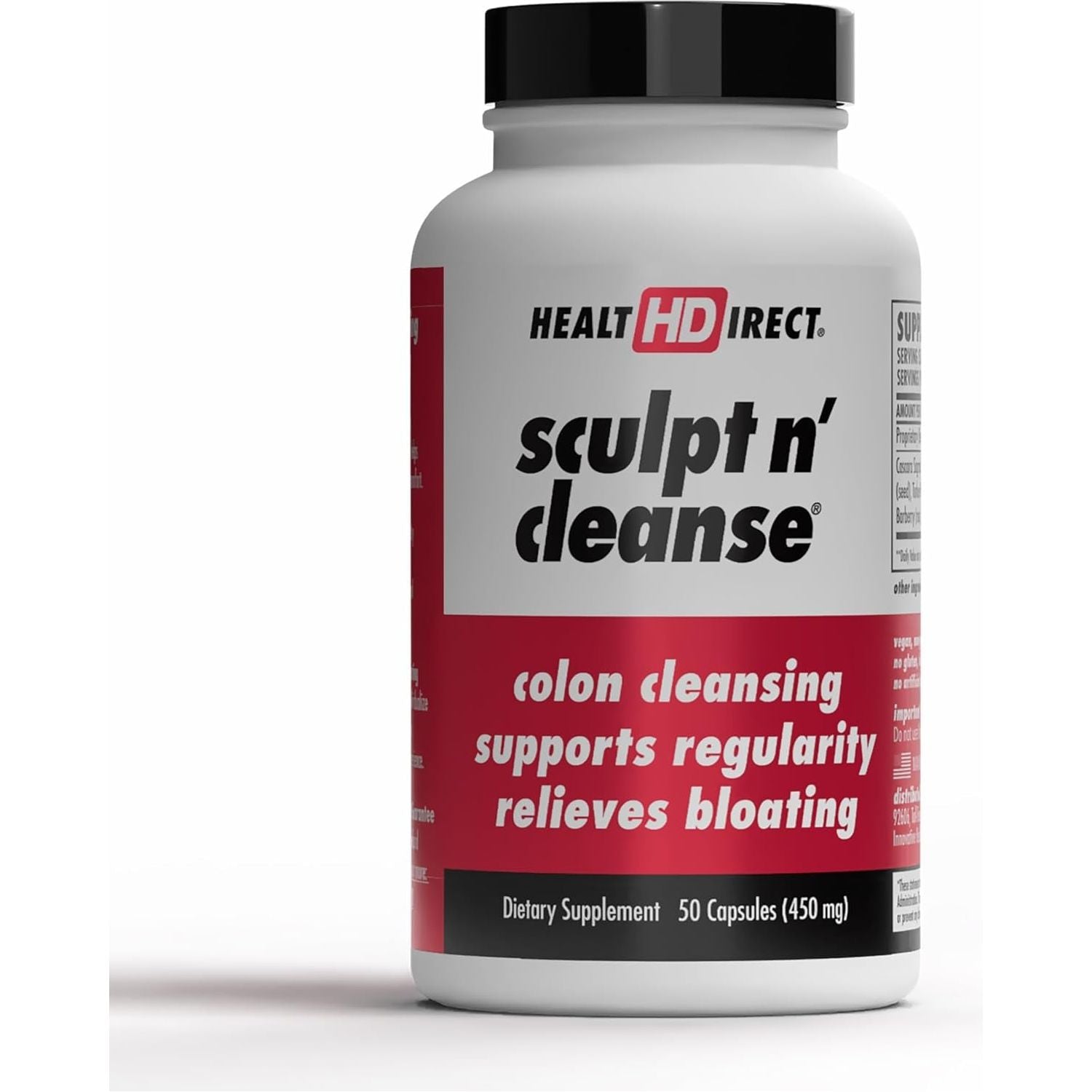 HEALTH DIRECT Sculpt N' Cleanse - Herbal Colon Cleanse for Digestive Health & Regularity 50 Veggie Capsules