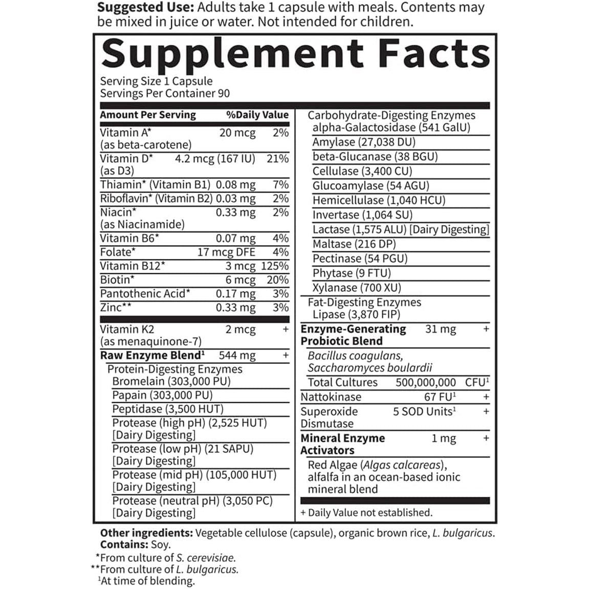 Garden of Life 22 Digestive Enzymes for Women Non-Gmo, Gluten-Free, Vegetarian, 90 Capsules