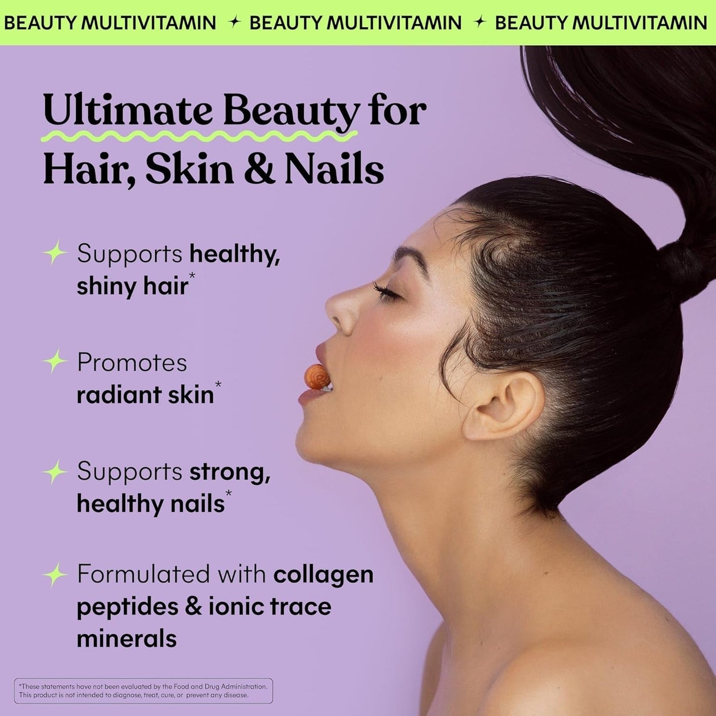 Lemme Glow Collagen Gummies for Thick Hair, Strong Nails & Healthy Skin, Peach Flavor, 60 Count