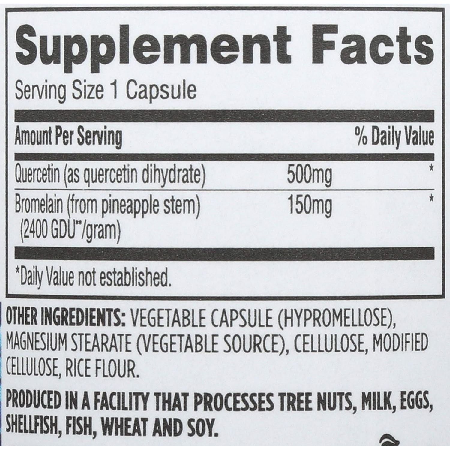 Whole Foods Market, Quercetin with Bromelain, 100 Count