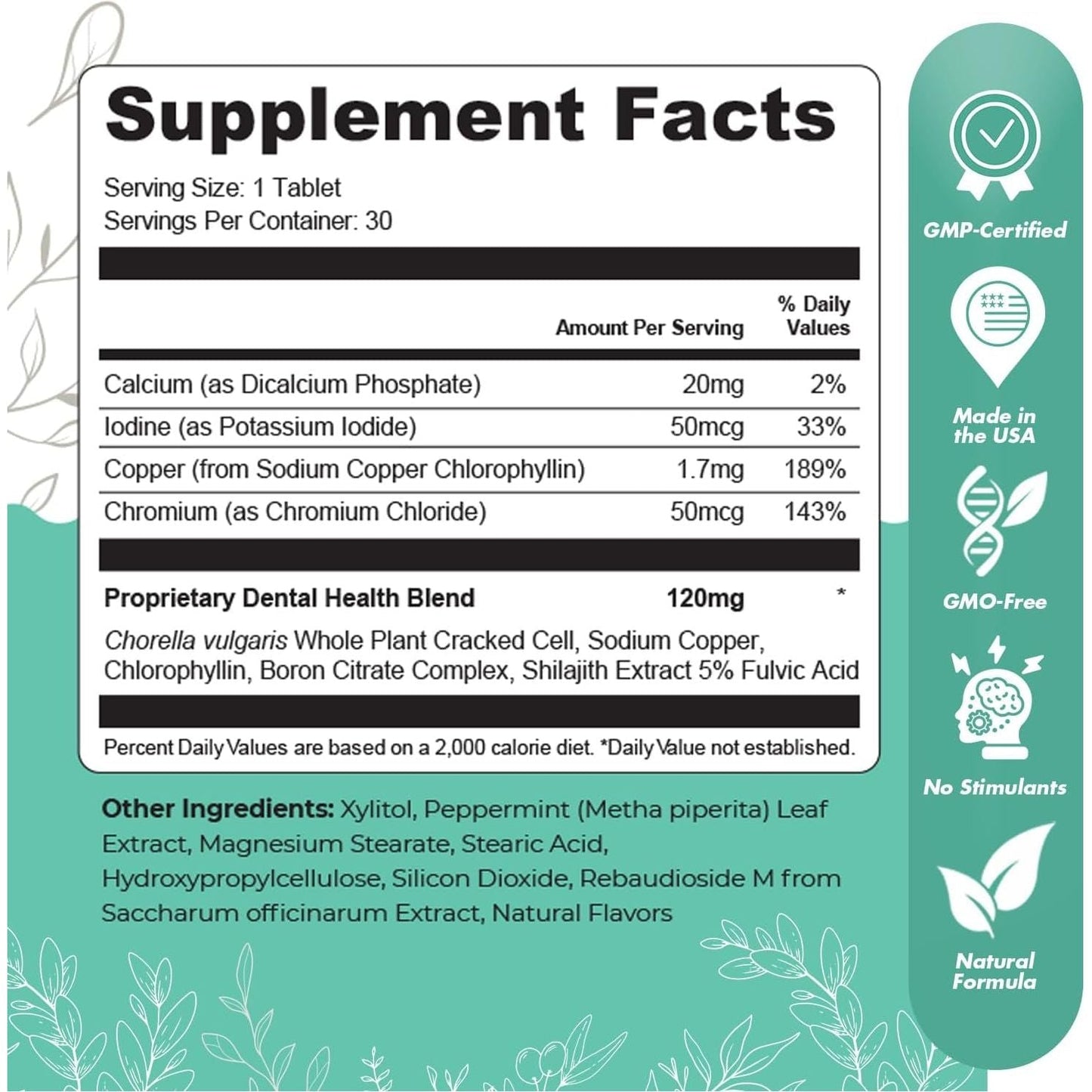 Denticore - Original Formulated Supplements for Teeth and Gums Health 30 Tablets