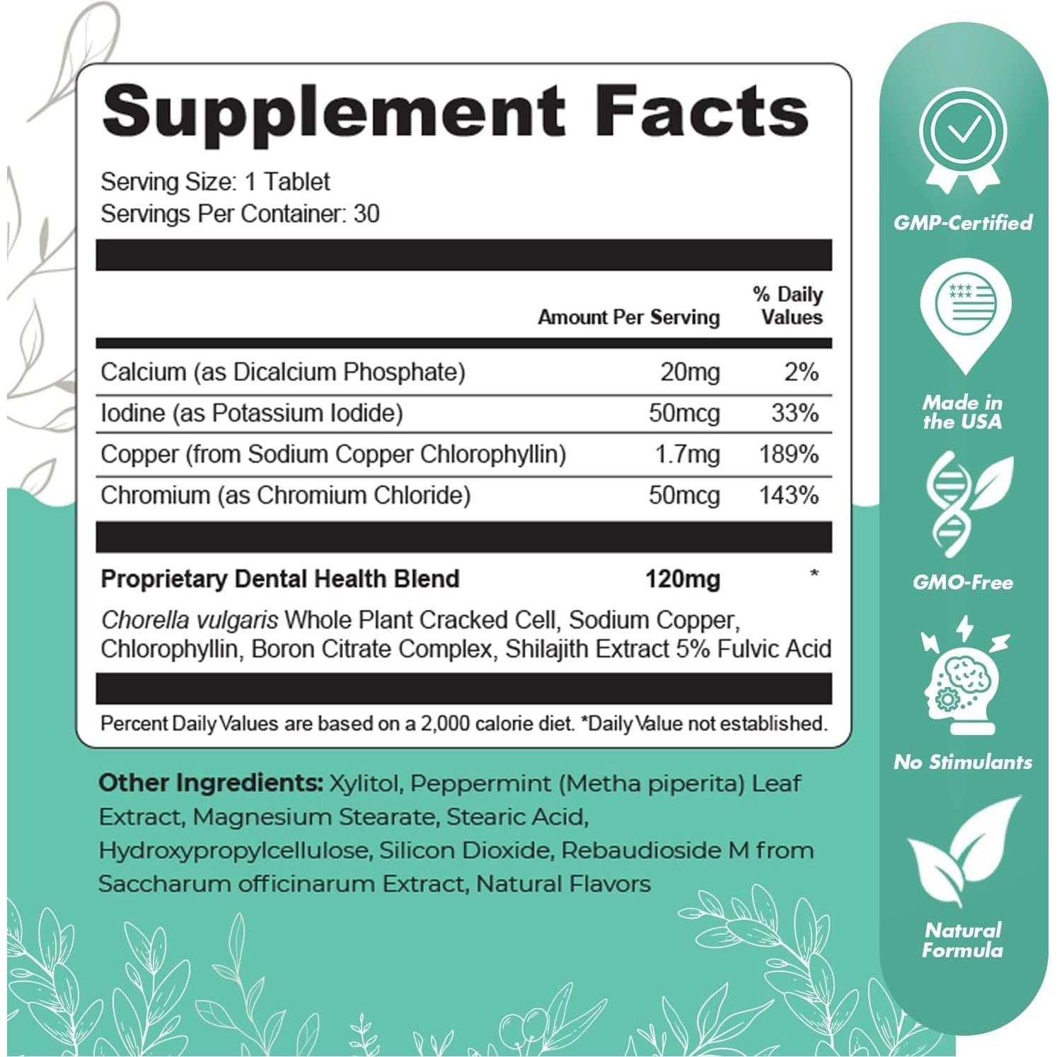 Denticore - Original Formulated Supplements for Teeth and Gums Health 30 Tablets