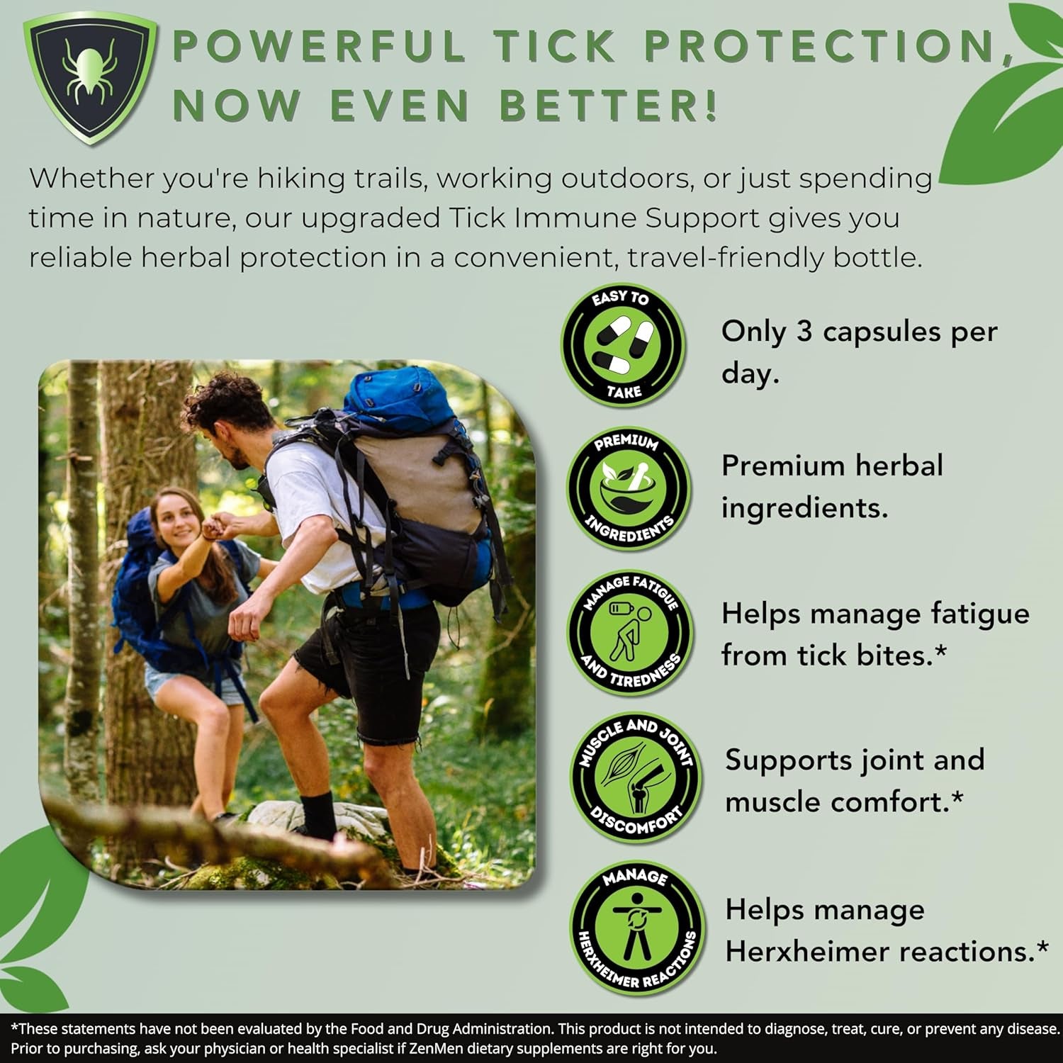 Tick Immune Support Supplement - Improved Formula - 90 Vegan Capsules, Made in the USA