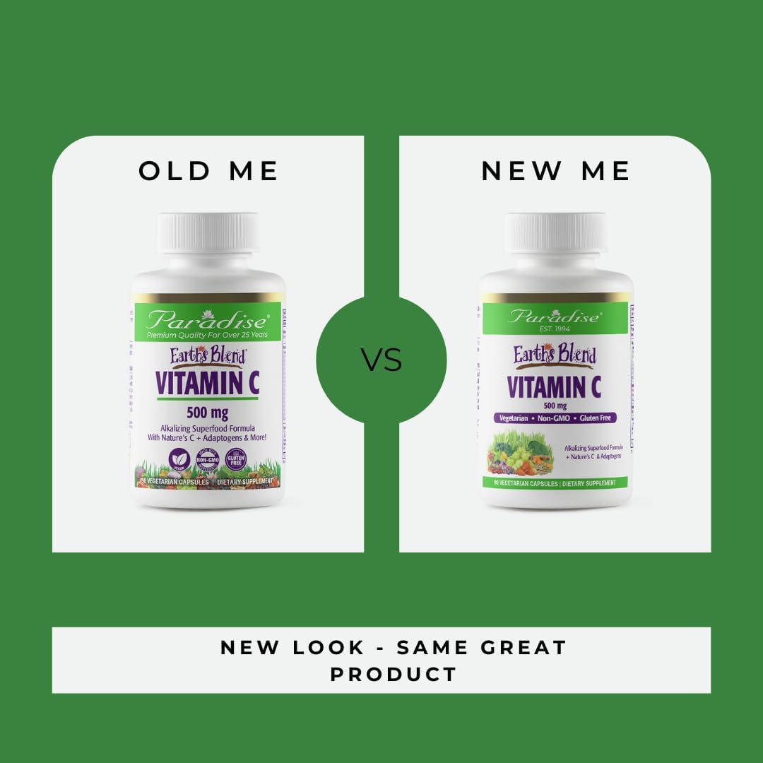 Paradise Herbs Earth'S Blend Vitamin C with Nature'S C and Adaptogens, 90 Vegetarian Capsules