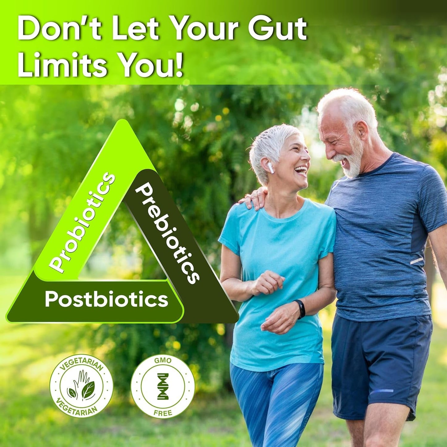 Complete Gut Health with Probiotic, Prebiotic, Postbiotic & Digestive Enzymes