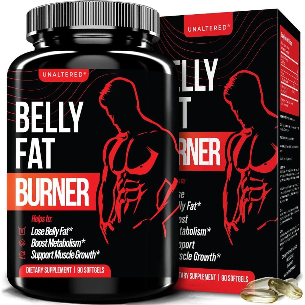 UNALTERED Belly Fat Burner for Men - Natural Weight Loss Pills to Support Reduced Body Fat - 90 Capsules
