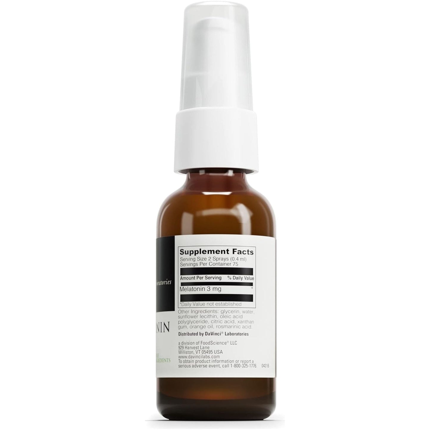 DAVINCI Labs Liposomal Melatonin Spray - Sleep Support Supplement 30 Ml