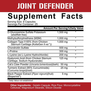 5% Nutrition Rich Piana Joint Defender Maximum Joint Support Supplement | 200 Capsules, 25 Servings