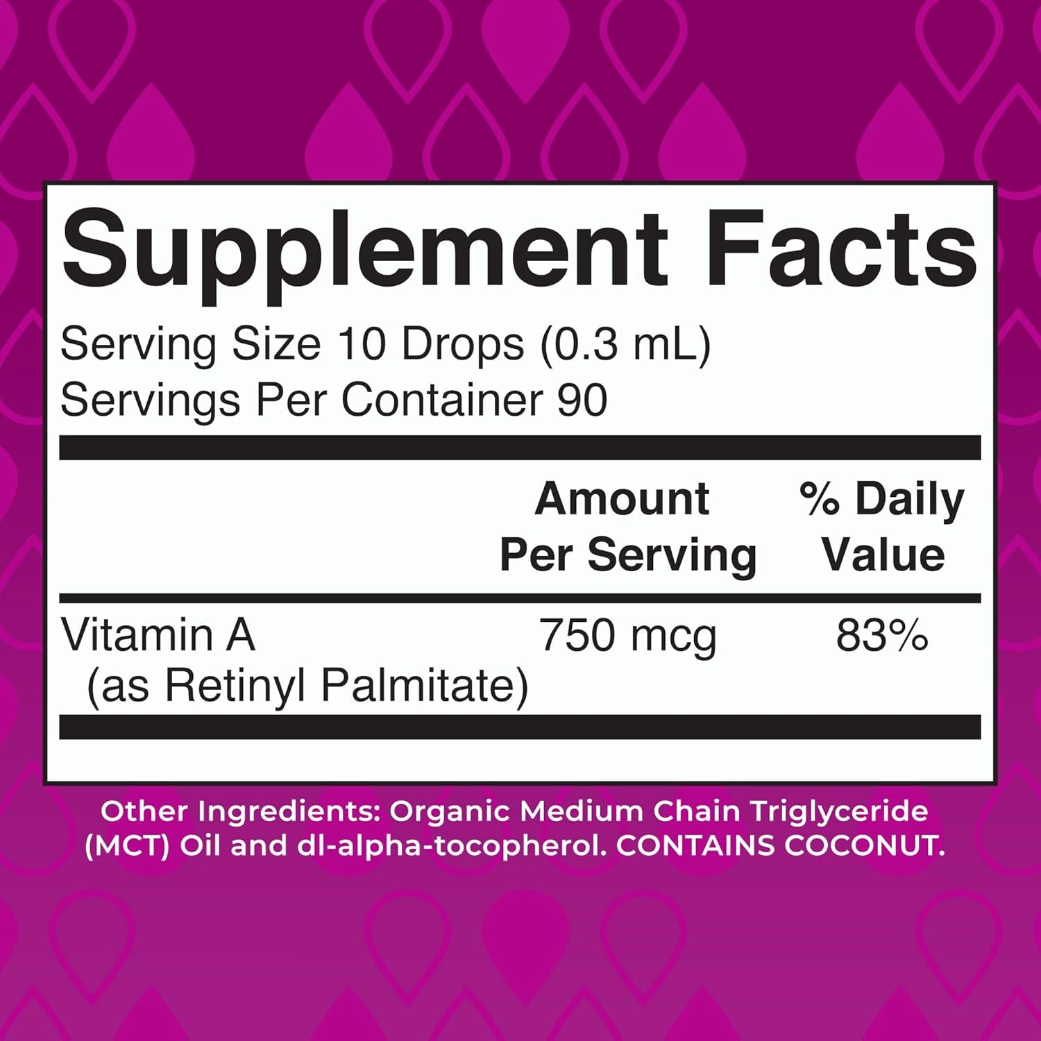 Maryruth Organics USDA Organic Vitamin A Liquid Drops for Immune Support, Eye Health, Skin Health for Ages 14+ | 3 Month Supply/10z