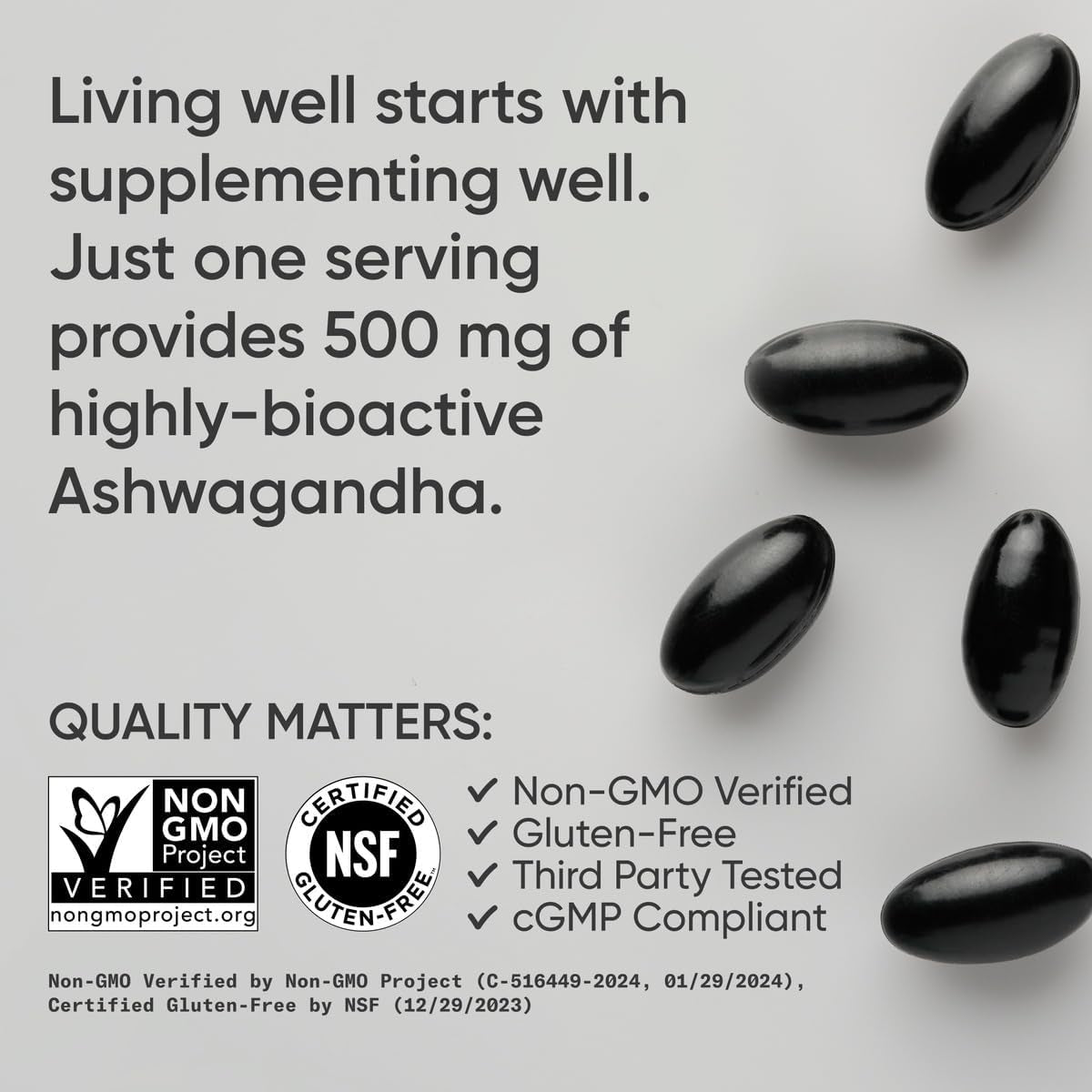 Sports Research® Ashwagandha Softgels with Coconut MCT Oil for Relaxation, Calm & Sleep Support - 120 Count