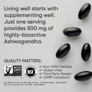 Sports Research® Ashwagandha Softgels with Coconut MCT Oil for Relaxation, Calm & Sleep Support - 120 Count