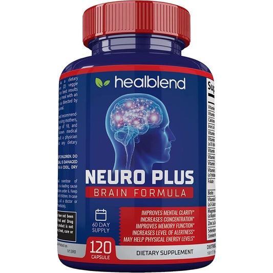 Neuro plus Brain & Focus Formula - Nootropic Brain Booster Supplement – 120 Capsules