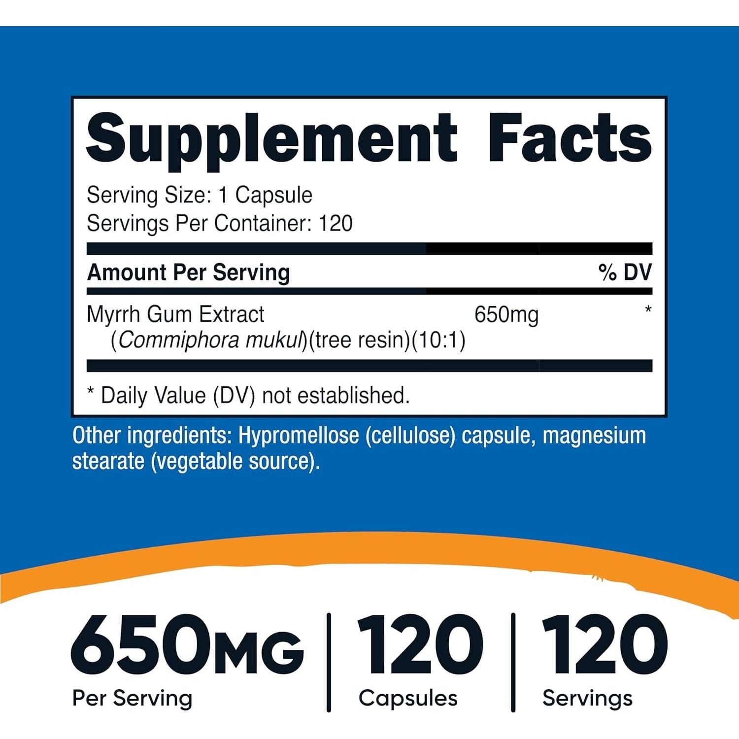 Nutricost Myrrh Extract Capsules 650 MG, 120 Capsules - Gluten Free, Vegetarian, Non-Gmo