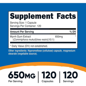 Nutricost Myrrh Extract Capsules 650 MG, 120 Capsules - Gluten Free, Vegetarian, Non-Gmo