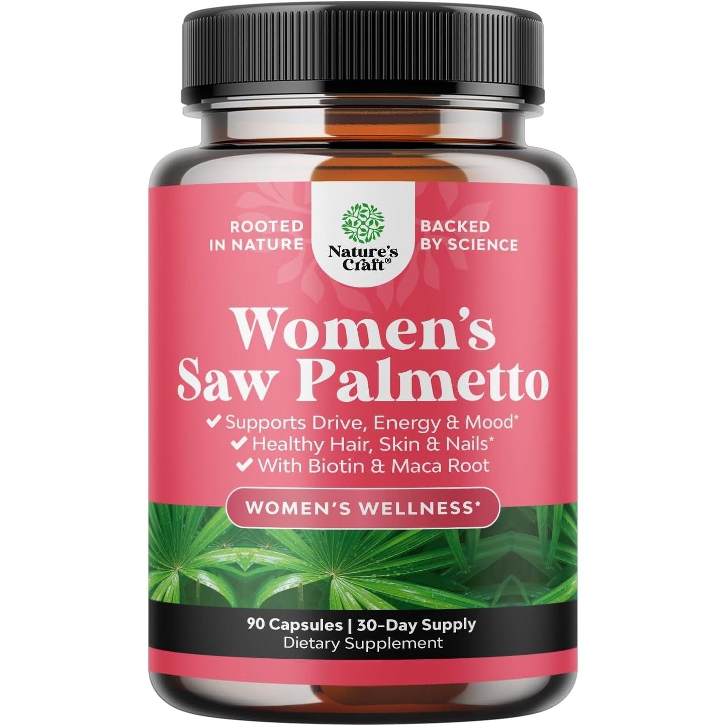 Extra Strength Saw Palmetto for Women 500Mg - DHT Blocker - Hair Vitamins for Hair Loss Supplement - 90 Capsules