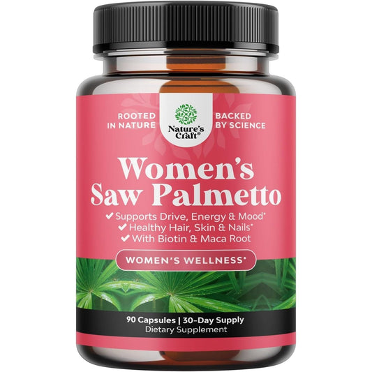 Extra Strength Saw Palmetto for Women 500Mg - DHT Blocker - Hair Vitamins for Hair Loss Supplement - 90 Capsules