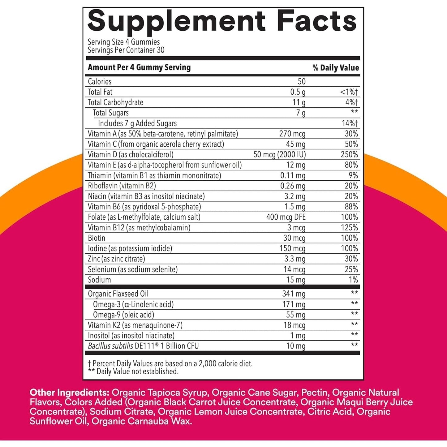 Smartypants Organic Women'S Multivitamin Gummies 120 Count (30 Day Supply)