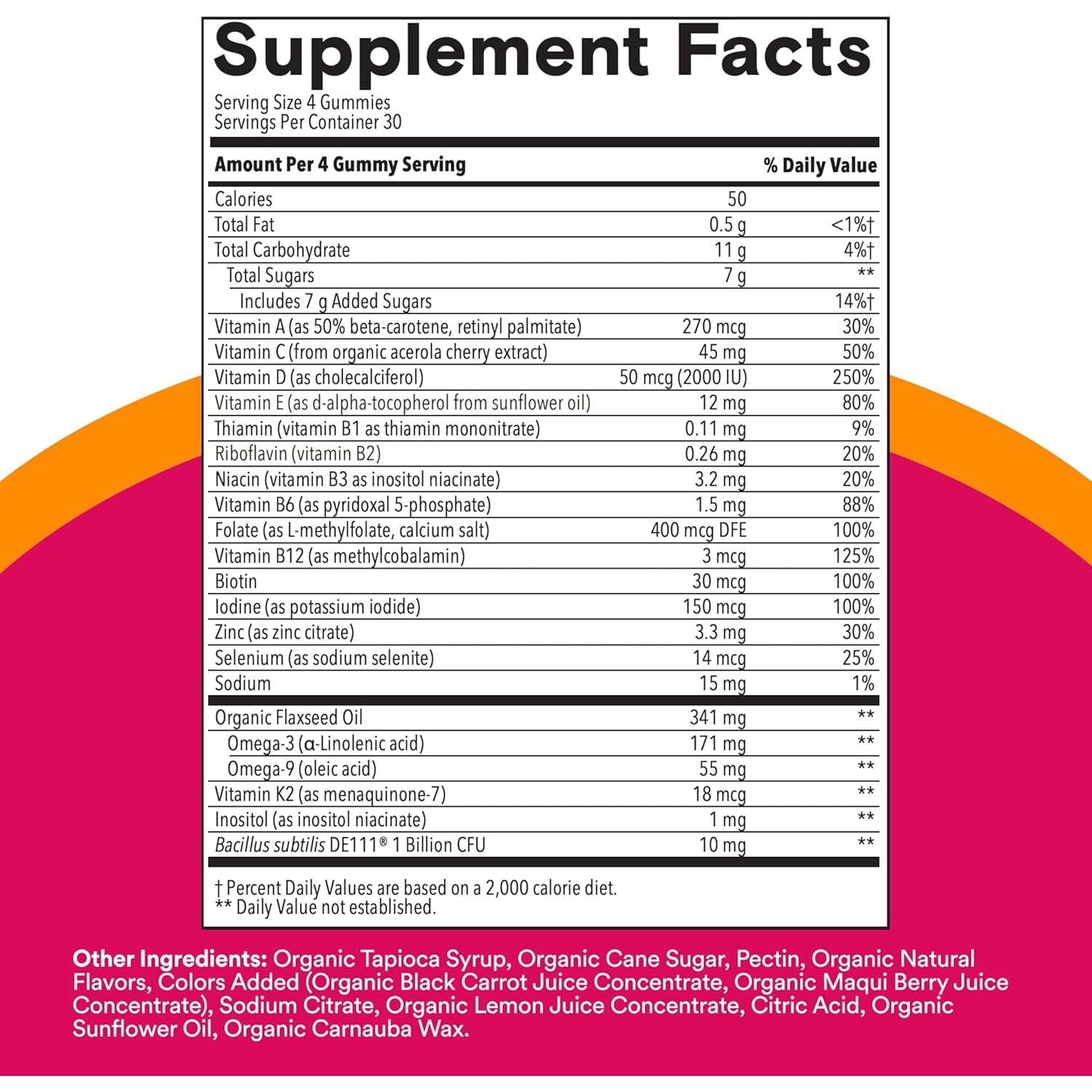 Smartypants Organic Women'S Multivitamin Gummies 120 Count (30 Day Supply)