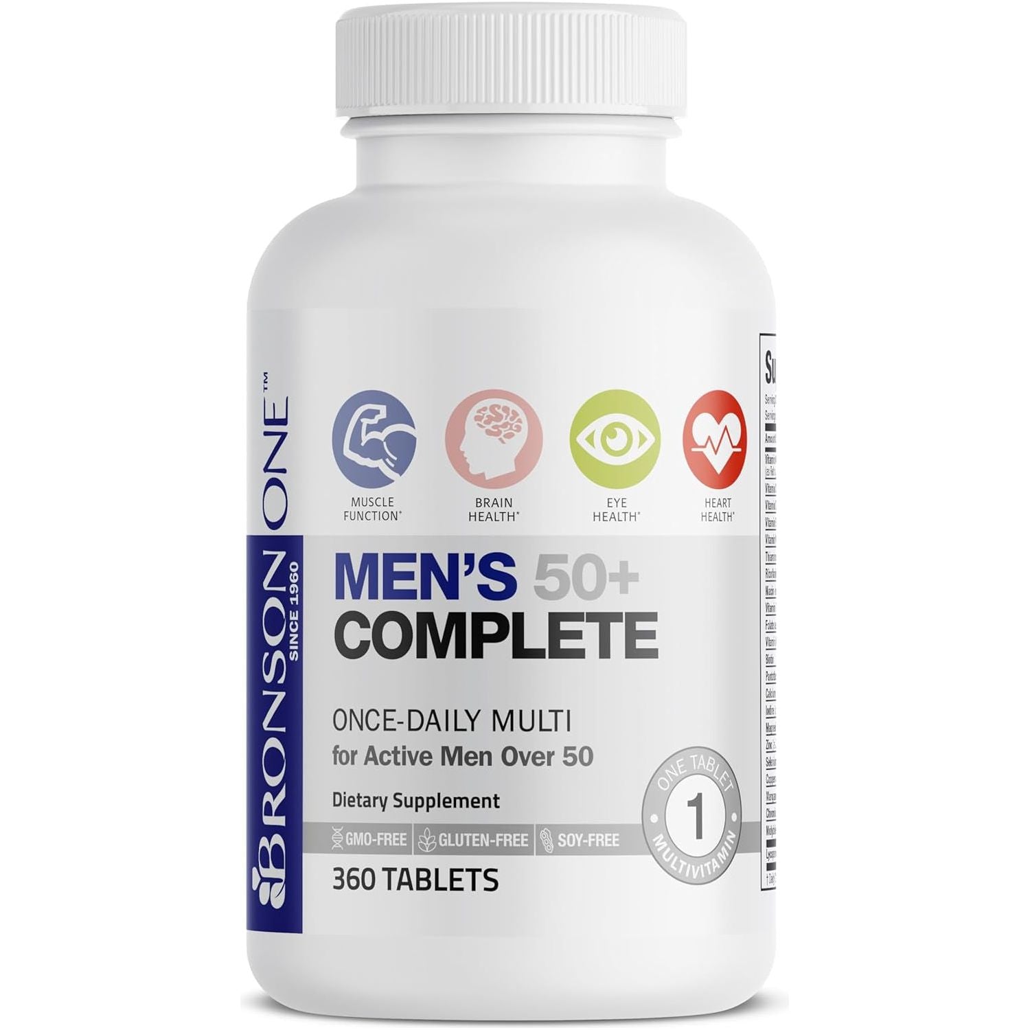 Bronson ONE Daily Mens 50+ Complete Multivitamin Multimineral, 360 Tablets