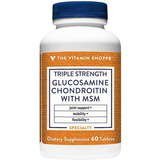 The Vitamin Shoppe Triple Strength Glucosamine Chondroitin with MSM - 1,500 MG (60 Tablets)