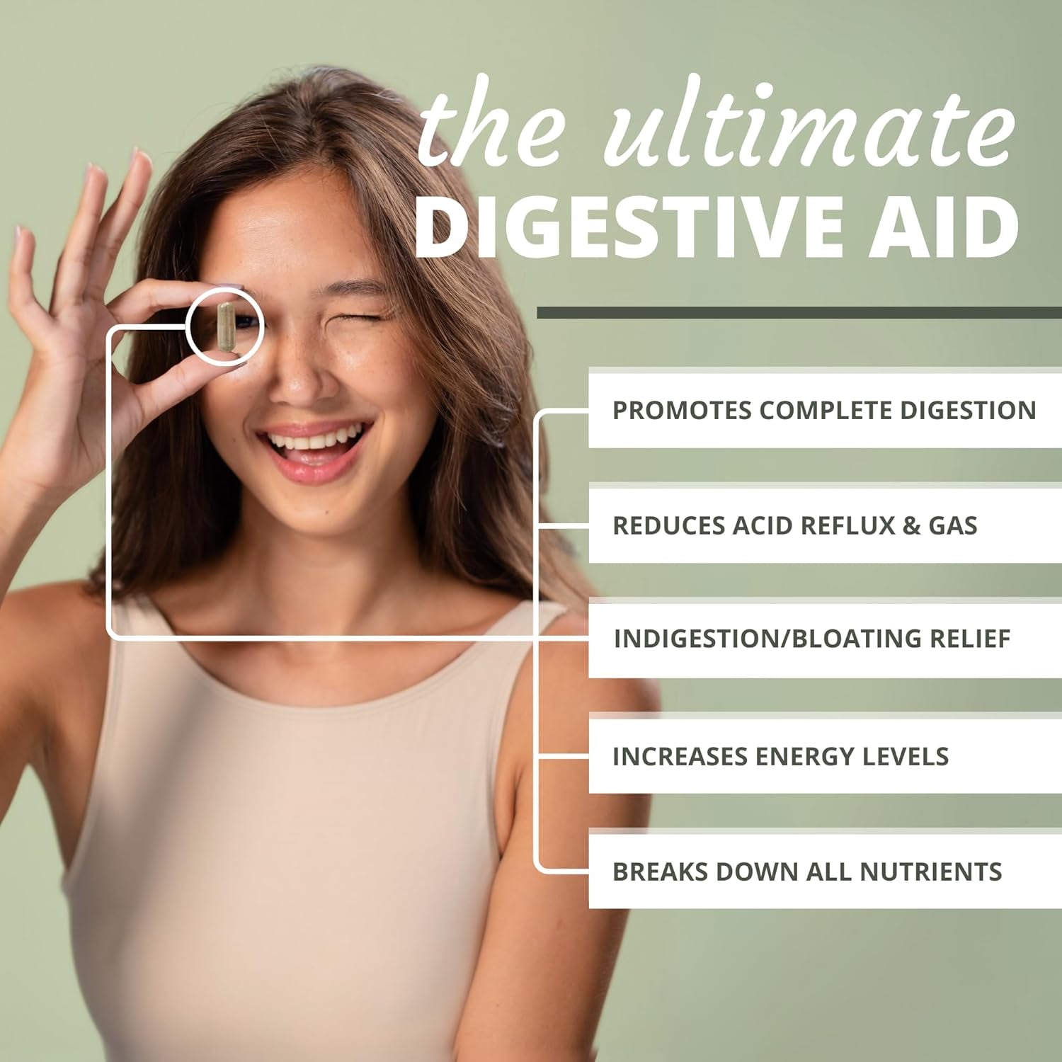 Optimal Health Systems Digest-A-Meal | Bloating, Acid Reflux, & Indigestion Relief + Aloe Vera Leaf - 90 Capsules