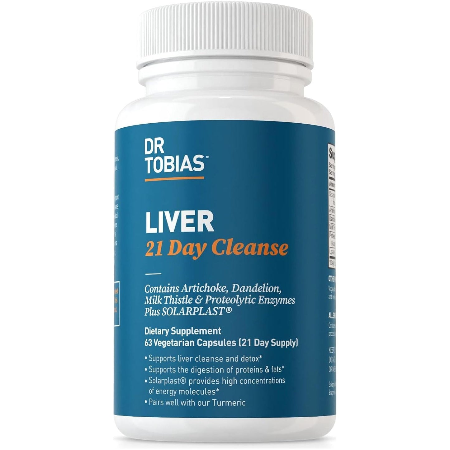 Dr. Tobias Liver 21 Day Cleanse, Herbal Liver Detox Cleanse 63 Vegetable Capsules