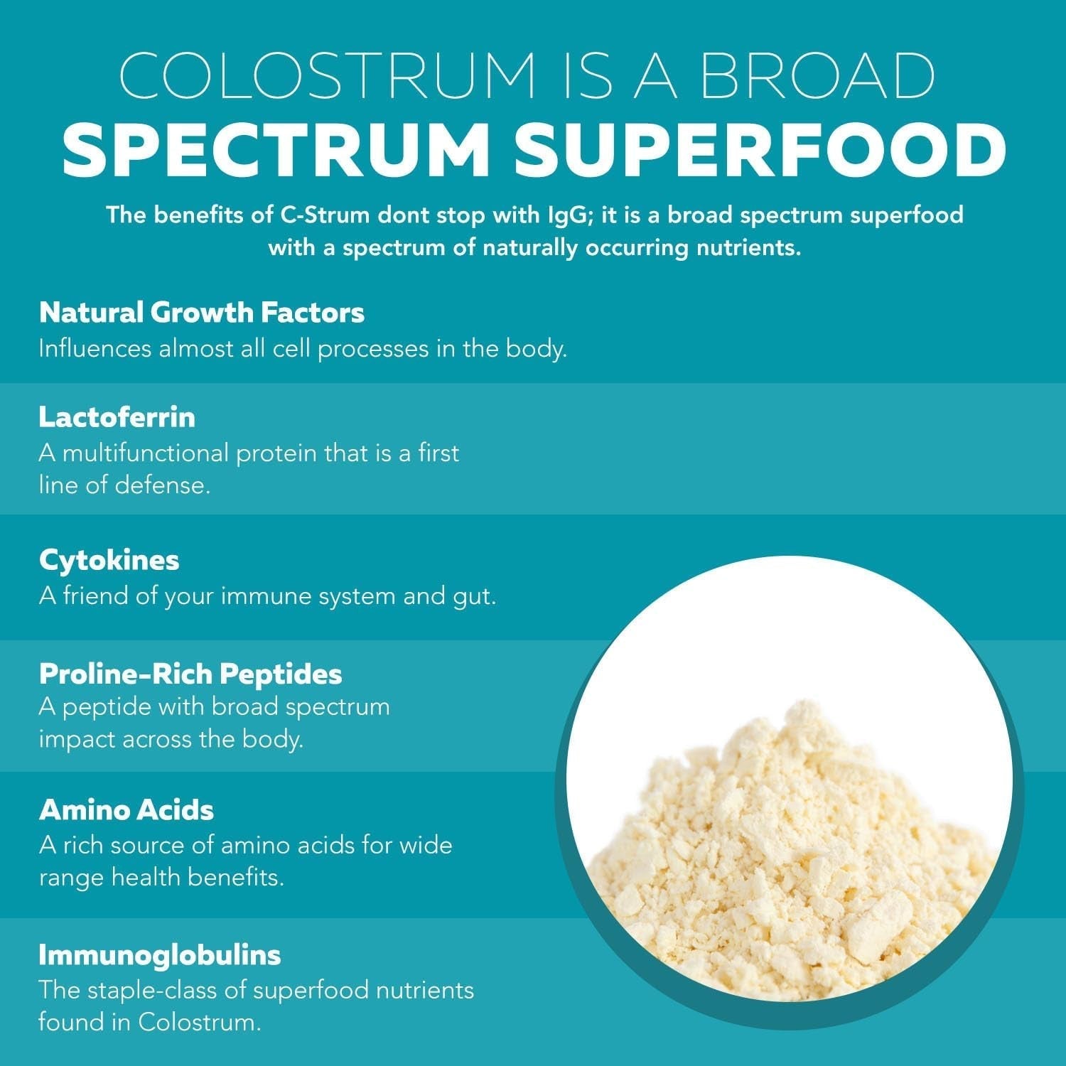 C-Strum® Organic Bovine Colostrum Powder, 60% Igg - Gut, Immunity, Skin & Hair Support (60 Servings)