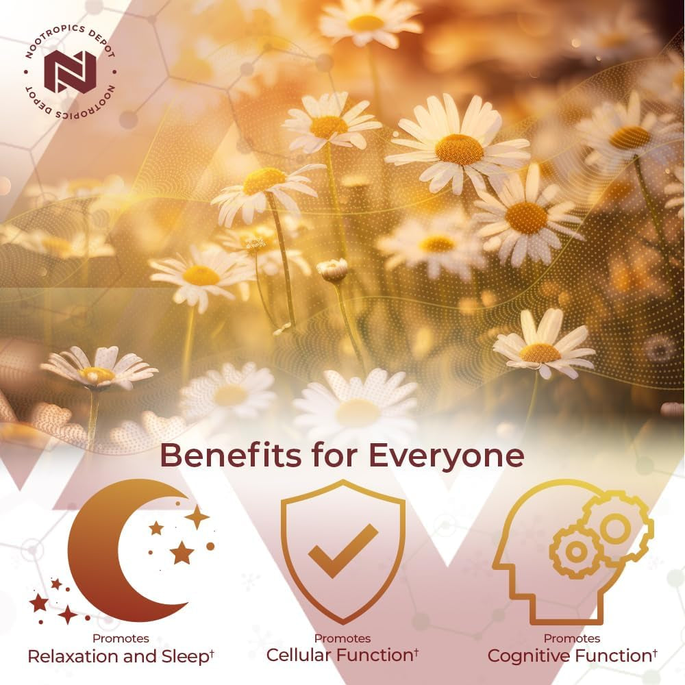 Nootropics Depot Apigenin Capsules| Supports Healthy Stress Levels (120 Count/200Mg )