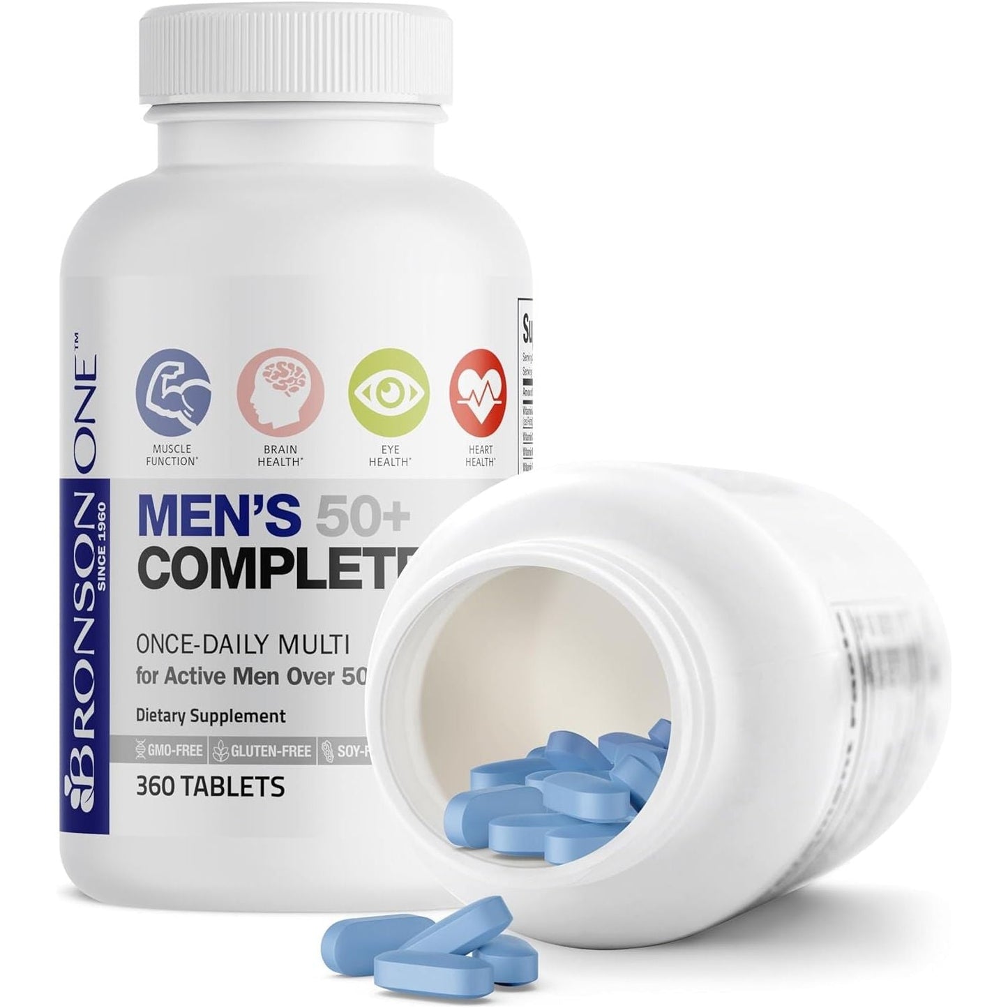 Bronson ONE Daily Mens 50+ Complete Multivitamin Multimineral, 360 Tablets