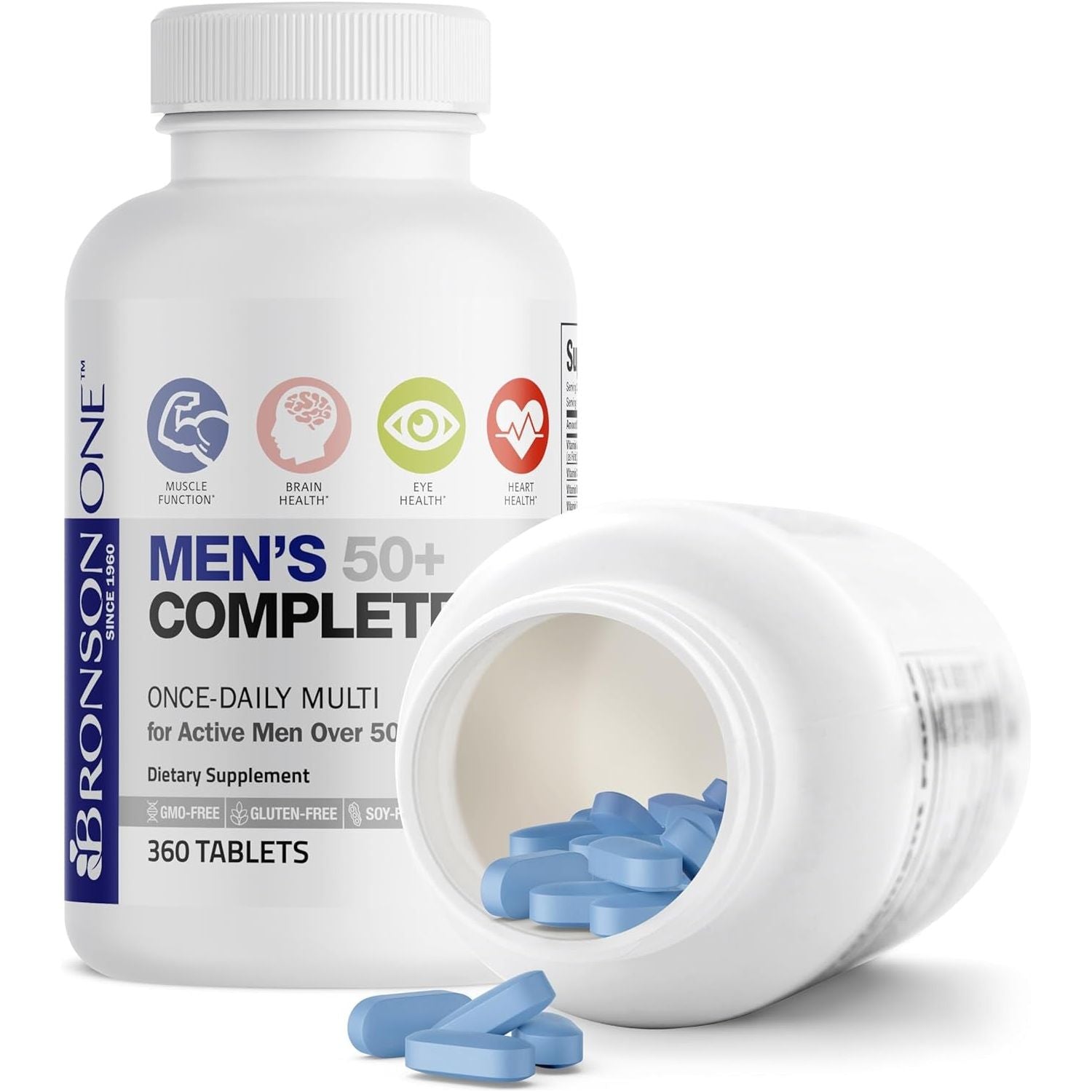 Bronson ONE Daily Mens 50+ Complete Multivitamin Multimineral, 360 Tablets