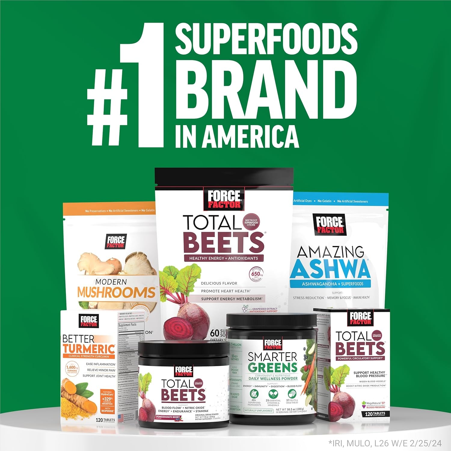 FORCE FACTOR Smarter Greens Superfoods + Energy Powder to Boost Energy & Support Digestion 30 Servings