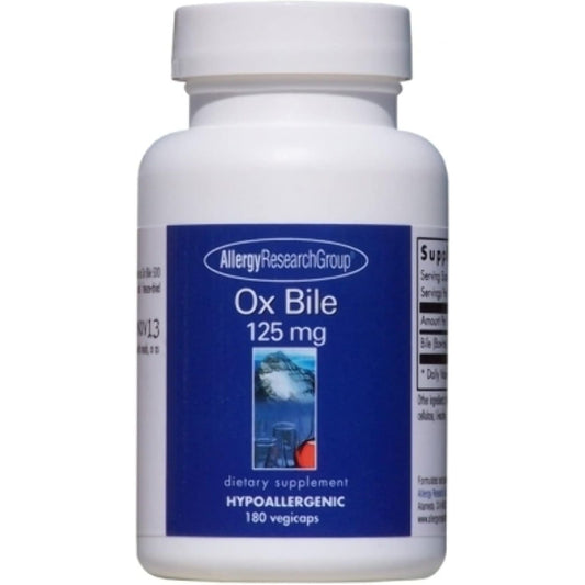 Allergy Research Group Ox Bile 125 Mg  for Gallbladder, Digestive Enzymes 180 Vegicaps