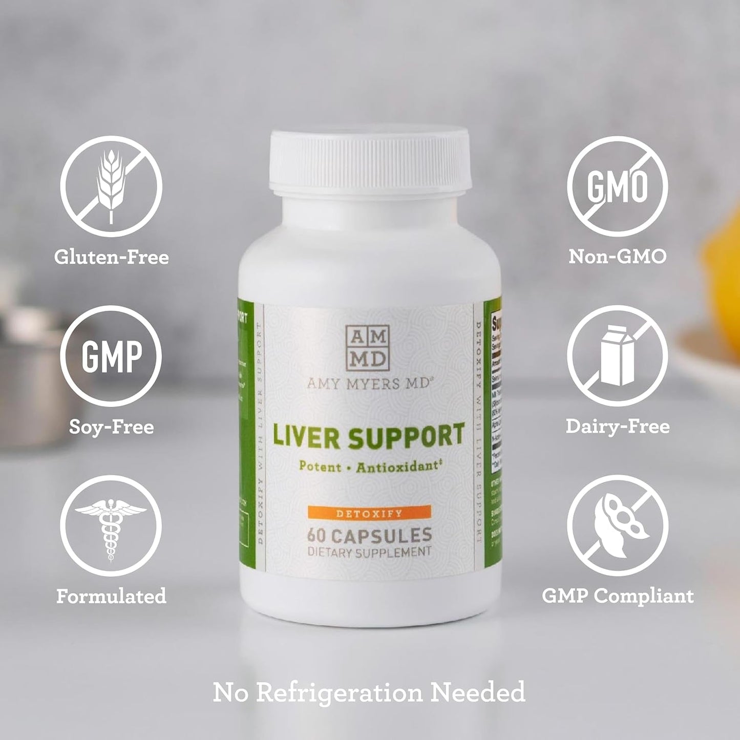 Amy Myers MD Liver Support - Features a Powerful Blend of Ingredients That Help Clean & Optimize Liver Function 60 Capsule