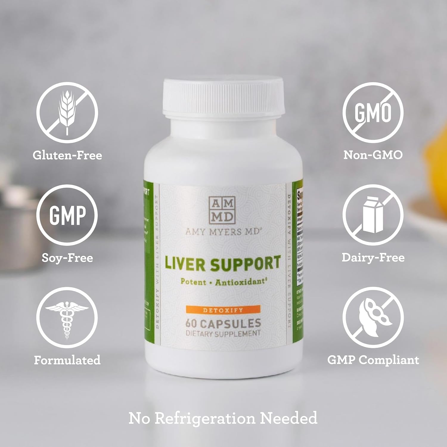Amy Myers MD Liver Support - Features a Powerful Blend of Ingredients That Help Clean & Optimize Liver Function 60 Capsule
