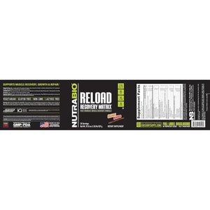 Nutrabio Reload - Powerful Muscular Recovery Formula  - 3G Creatine, 8G Bcaas, 5G Glutamine - 30 Servings, Orange Mango