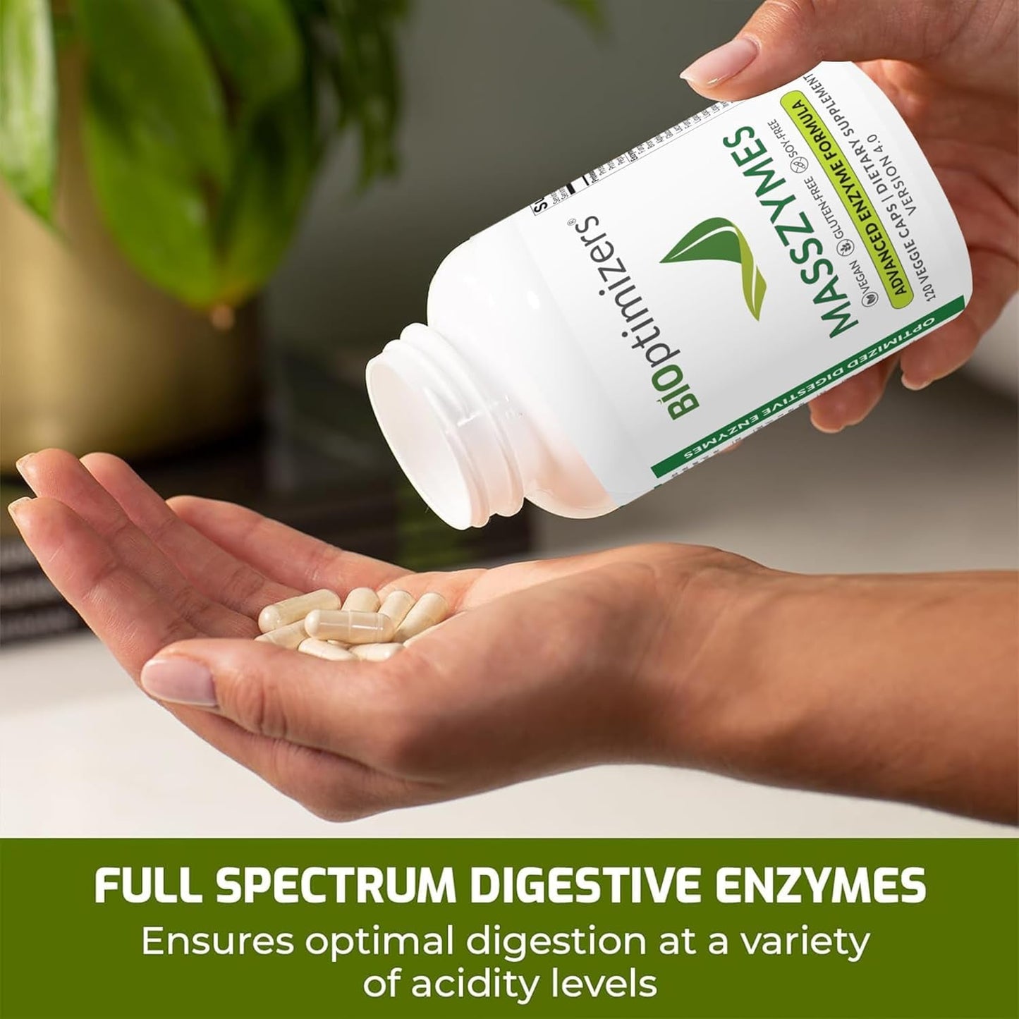 Bioptimizers Masszymes - Complete Digestive Enzymes Supplement for Gut Health (120 Capsules)