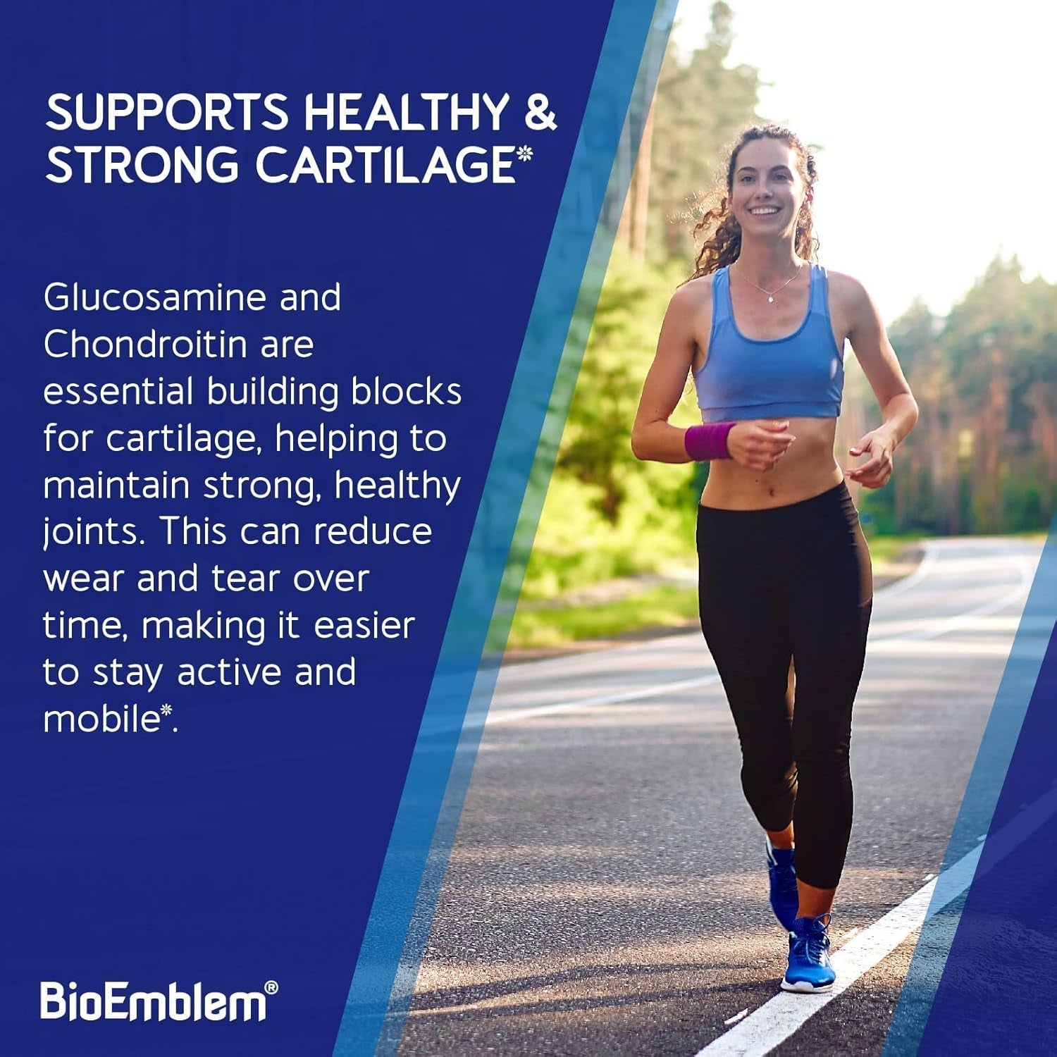 Bioemblem Joint Support - Glucosamine Chondroitin + MSM 1500 MG - with Boswellia, Turmeric & Hyaluronic Acid 90 Caps