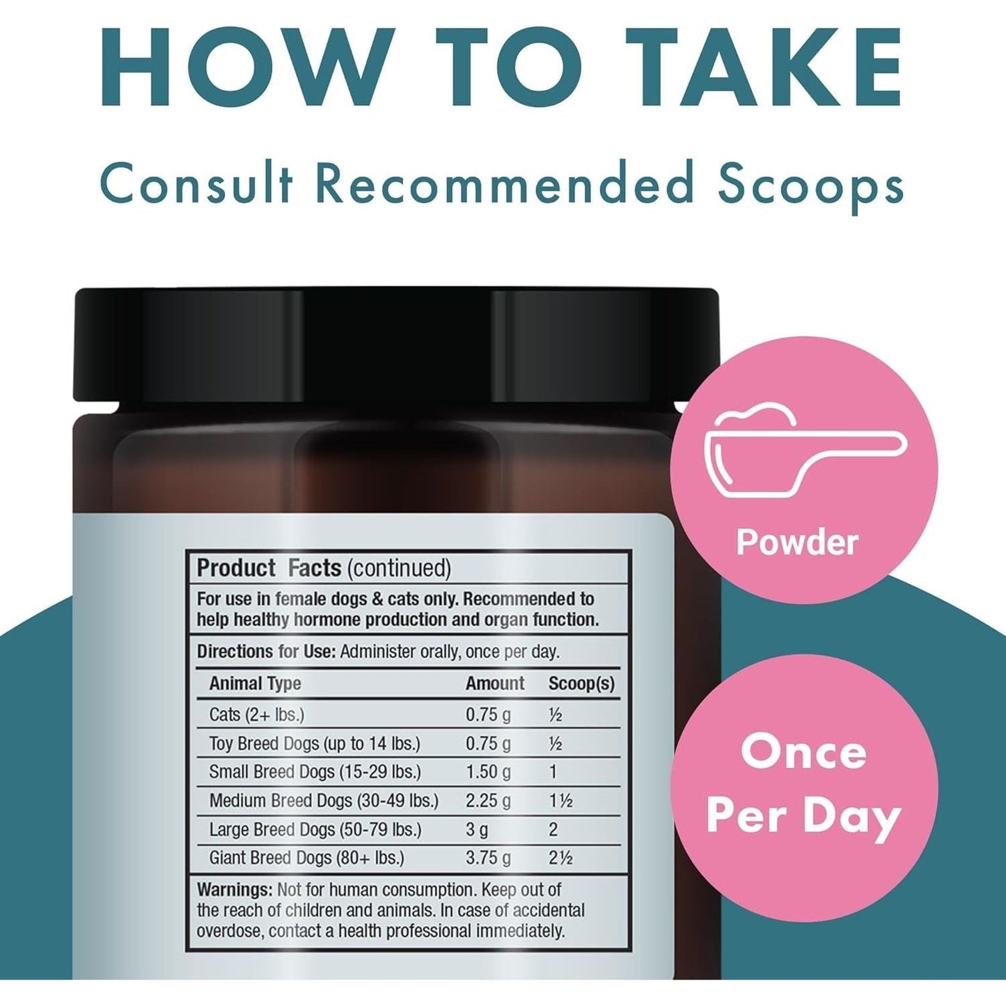 Bark & Whiskers Female Glandular Support, Supports Healthy Hormone and Organ Function Dr. Mercola (113 G), 75 Scoops