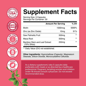 Extra Strength Saw Palmetto for Women 500Mg - DHT Blocker - Hair Vitamins for Hair Loss Supplement - 90 Capsules