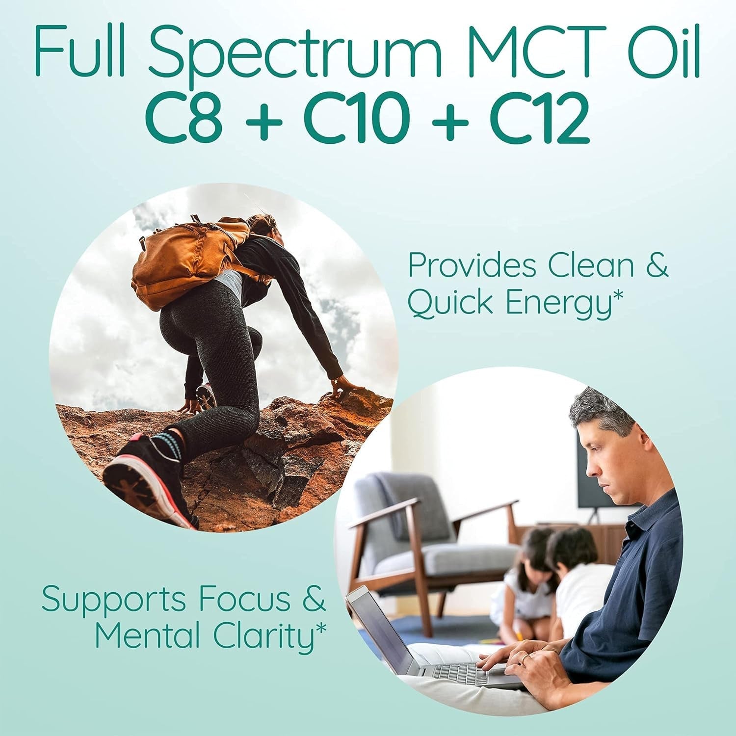 AS-IS Simply Full Spectrum MCT Oil C8, C10 & C12 | Unflavored | Perfect for Morning Coffee - 32 Fl Oz (63 Servings)