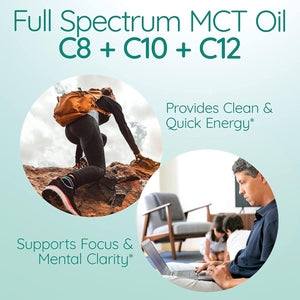 AS-IS Simply Full Spectrum MCT Oil C8, C10 & C12 | Unflavored | Perfect for Morning Coffee - 32 Fl Oz (63 Servings)