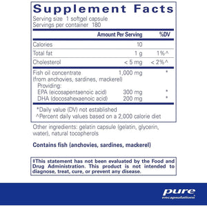 Pure Encapsulations EPA/DHA Essentials to Support Cardiovascular Health 180 Softgels