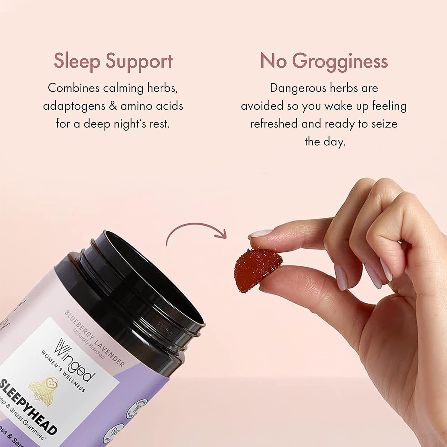Winged Wellness Sleepyhead Natural Sleep Gummies for Women 30 Servings