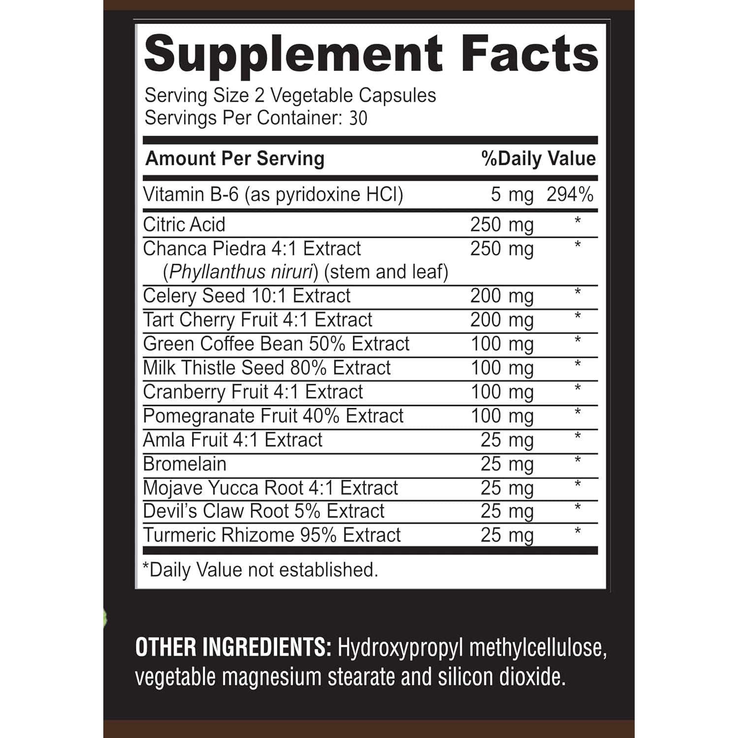 Uric Acid Advanced Formula – Kidney, Liver, Gallbladder, Urinary Tract Cleanse 60 Capsules