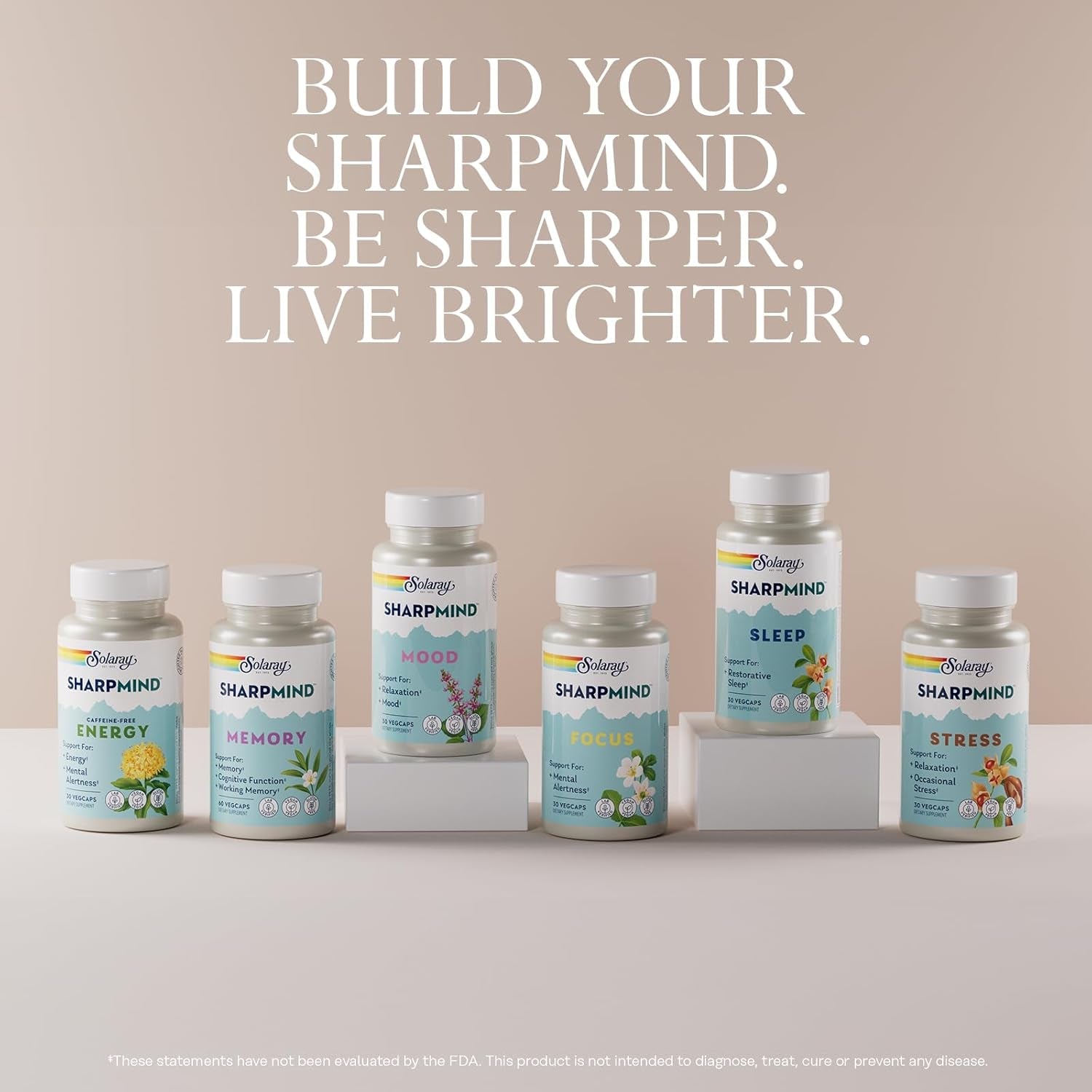 SOLARAY Sharpmind Memory Formula - Brain Supplements for Memory and Focus  30 Servings