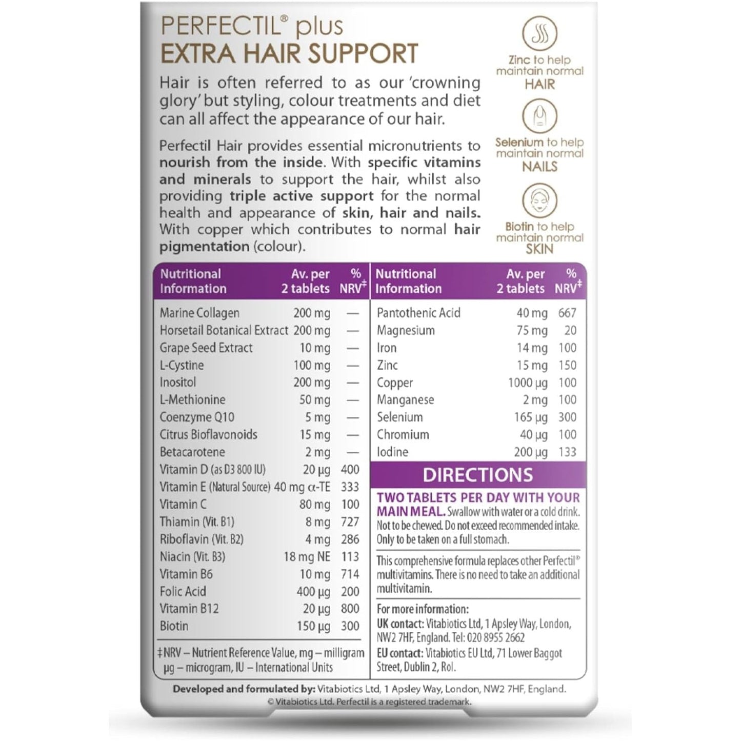 Perfectil Vitabiotics Multivitamin | Hair Growth and Thickening Formula