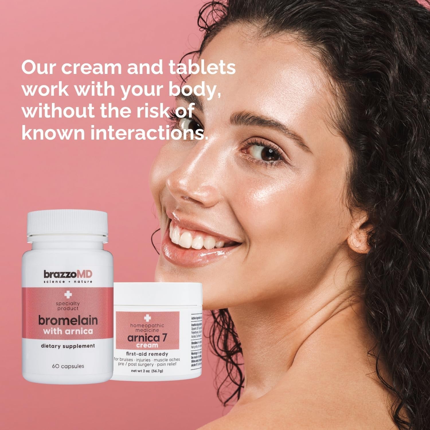 Brazzomd Bromelain with Arnica - Dietary Supplement - 60 Capsules